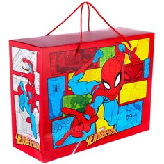 Пакет-коробка, 40 х 30 х 15 см, человек-паук Marvel