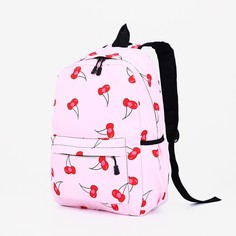 Рюкзак школьный из текстиля на молнии, наружный карман, цвет розовый NO Brand