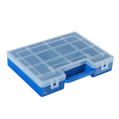 Коробка для рыболовных мелочей к-07, пластмасса, 26.5 х 19.5 х 5 см, синяя NO Brand