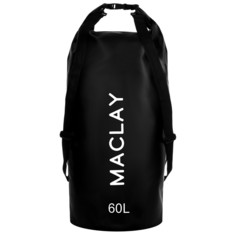 Гермомешок туристический maclay 60l, 500d, цвет чёрный