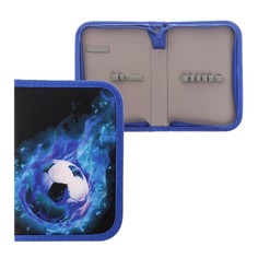 Пенал школьный на молнии, ткань, 1 секция, 13 х 19,5 см, мяч Calligrata