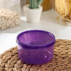 Контейнер круглый доляна, пищевой, 300 мл, цвет фиолетовый