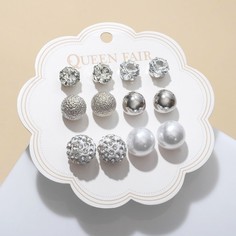 Пусеты 6 пар Queen Fair