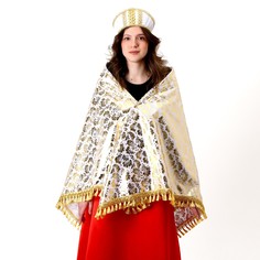 Карнавальный набор: платок, кокошник, золото на белом Страна Карнавалия