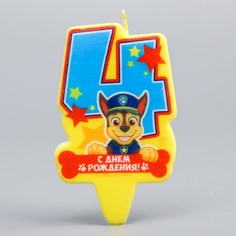 Свеча в торт цифра 4 PAW Patrol
