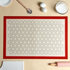 Силиконовый коврик для макаронс армированный доляна, 60×40 см NO Brand