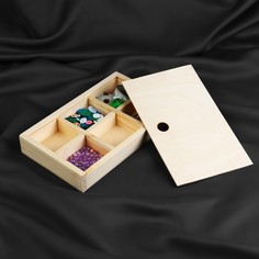 Органайзер для рукоделия, деревянный, 6 отделений, 25 × 15 × 4 см NO Brand