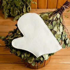 Рукавица для бани белая Добропаровъ