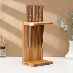 Подставка для ножей adelica , береза, 18×13×30 см