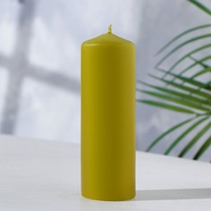 Свеча - цилиндр, 4×12 см, 15 ч, оливковая Богатство Аромата