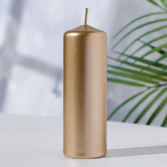 Свеча - цилиндр, 4х12 см, 20 ч, золото NO Brand