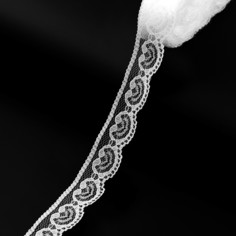 Кружево капроновое, 23 мм × 10 ± 1 м, цвет кипенно-белый Арт Узор