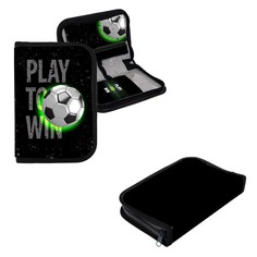 Пенал 1 секция 140 х 210 х 40 мм, откидной карман и косметичка, тканевый, calligrata content