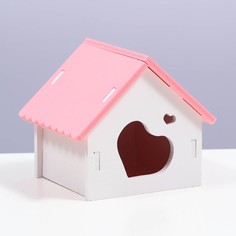 Домик для грызунов с треугольной крышей, 10 х 9 х 10,5 см, розовый Пижон
