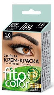 Стойкая крем-краска для бровей и ресниц fitocolor, черный(2прим)2х2 мл Fitoкосметик