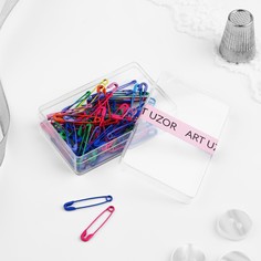 Булавки английские №00, 22 мм, 80 шт, цвет разноцветный Арт Узор