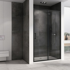 Душевая дверь 150 см Abber Schwarzer Diamant AG30150B5 прозрачное