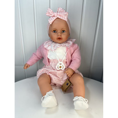 Куклы и одежда для кукол Lamagik S.L. Пупс Бобо в бело-розовой одежде с повязкой на голове 65 см
