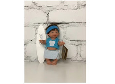 Куклы и одежда для кукол Lamagik S.L. Пупс Супер-девочка в голубой кофте с голубой повязкой 18 см