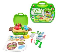 ABtoys Игровой набор Масса для лепки Чудо-чемоданчик Мир Динозавров (26 предметов)