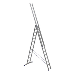 Лестница алюминиевая Алюмет трехсекционная 3x14 ступеней (5314) Alumet