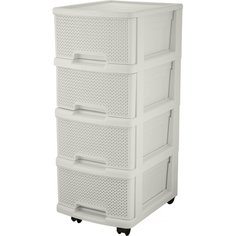 Комод 4 ящика, Ajur, 37х30х69 см, белое облако, KL379422048 Keeplex