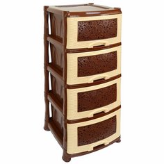 Комод 4 ящика, Ажур, 39х47х95 см, коричневый, 0354/035421, Violet