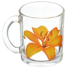 Кружка стекло, 320 мл, Чайная Лилия, ОСЗ, 04с1208 Osz