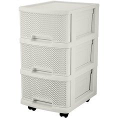 Комод 3 ящика, Ajur, 37х30х52 см, белое облако, KL379322048 Keeplex