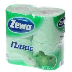 Туалетная бумага Zewa, Яблоко, 2 слоя, 4 шт, 23 м, с втулкой, зеленая