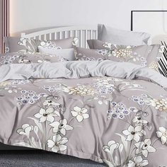 Постельное белье евростандарт, простыня 220х240 см, 2 наволочки 70х70 см, пододеяльник 200х220 см, Cleo, поплин, коллекция Pure Cotton, 30/257-PC