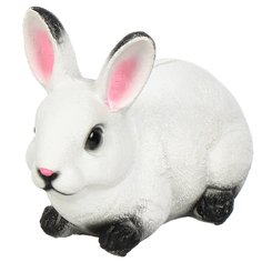 Копилка Кролик №1 Белый с чёрными кончиками,гипс,15 см,G014-15