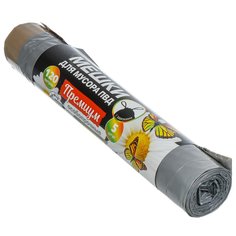 Пакеты для мусора 120 л, 5 шт, с завязками, ПВД 58х50, Ромашка, ПЗВ-120/5/24/С Romashka
