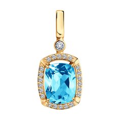 Подвеска SOKOLOV из золота с топазом и фианитами