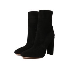 Текстильные ботильоны Isa на устойчивом каблуке Gianvito Rossi