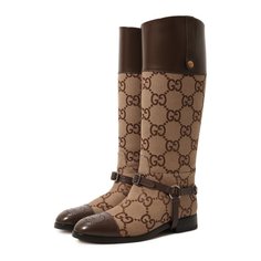 Комбинированные сапоги Gucci