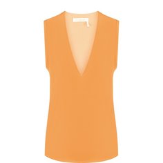 Однотонный шелковый топ с V-образным вырезом Chloé Chloe