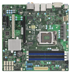 Материнская плата mATX Supermicro MBD-X11SAE-M-B (LGA1151, C236, 4*DDR4 (2400), M.2, 2*PCIE, 2*Glan, DVI-D, HDMI, DP, 4*USB 3.1, 2*USB 2.0)