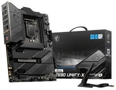 Материнская плата ATX MSI MEG Z590 UNIFY-X (LGA1200, Z590, 2*DDR4(5600), 6*SATA 6G RAID, 4*M.2, 3*PCIE, 7.1CH, 2.5Glan, WiFi, BT, 9*USB 3.2, USB Type-