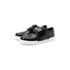 Кожаные дерби с застежкой велькро и брогированием Dolce & Gabbana