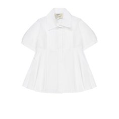 Хлопковая блуза с защипами и поясом Caf