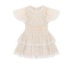 Кружевное мини-платье с поясом Tadashi Shoji Kids