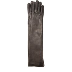 Удлиненные кожаные перчатки с металлизированной отделкой Quis Quis
