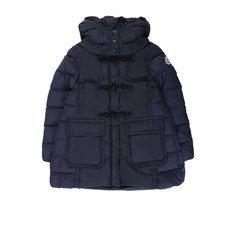 Пуховик с капюшоном и декоративными пуговицами Moncler Enfant