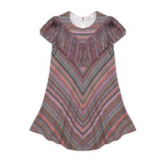 Трикотажное мини-платье с принтом и бахромой Missoni