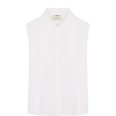 Хлопковый топ с плиссированными вставками Caf