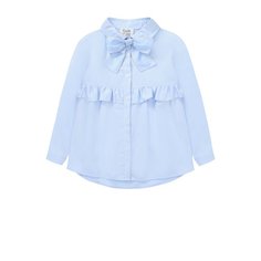 Хлопковая блуза свободного кроя с оборкой и бантом Aletta