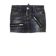 Мини-юбка из денима с декоративными молниями Dsquared2