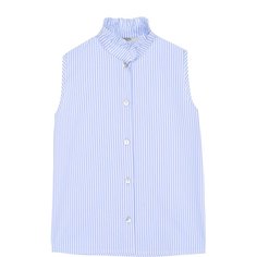 Хлопковый топ в полоску с воротником-стойкой Caf