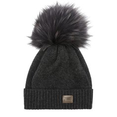 Шапка из смеси шерсти и кашемира с меховым помпоном Il Trenino